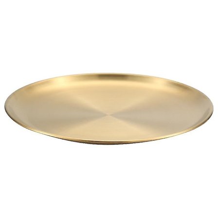 Rund mässingsbricka, guld dekorativ bricka metall förvaringsorganisatör bricka för modernt hem, smycken, smink, toalettartiklar, köksredskap, matt 