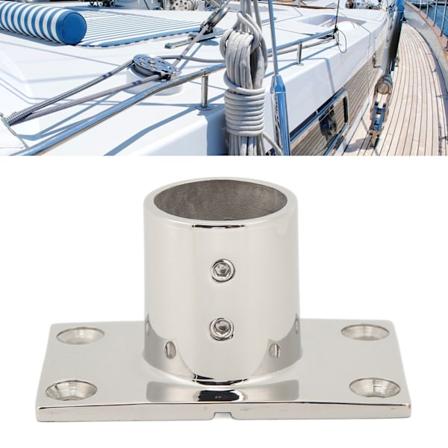 Båthåndtak Beslag Rektangulær Base Sølv Robust Rustfri Båtdekk Håndtak Rektangulær Base for Båt Marine Yacht 90°32MM/1.3in
