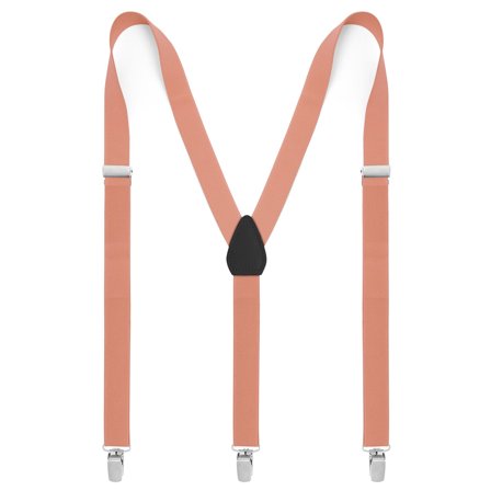 Wąskie koralowe szelki dla mężczyzn - Szelki na klipsy