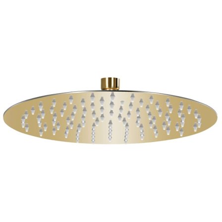 Takduschhuvud rostfritt stål 25 cm rund guld