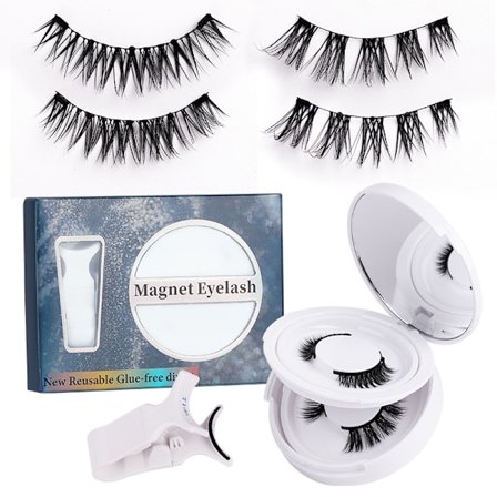 Nye europæiske og amerikanske magnetiske falske øjenvipper, opgraderet positioneringsmagnet øjenvippesæt, tykt øjenvippesæt