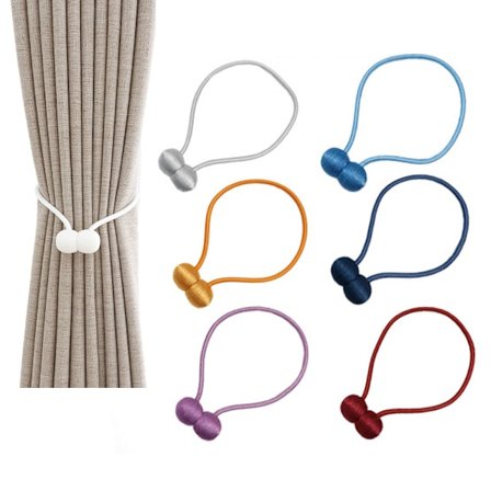 6 Par Magnetiska Gardinspännen, 6 Färger