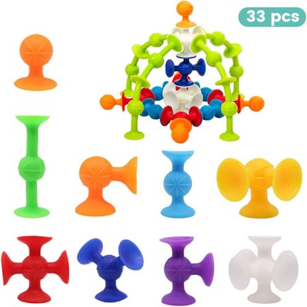 33 stk. sugekopp-leker, sugekoppspill, kasteleker med sugekopper, da