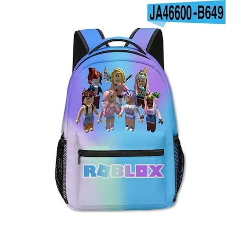 ROBLOX Virtuell Värld Primär Sekundär Skola Skolväska Ryggsäck Mochila Ryggsäck kawaii Tecknad Presenter Skolväska Moch