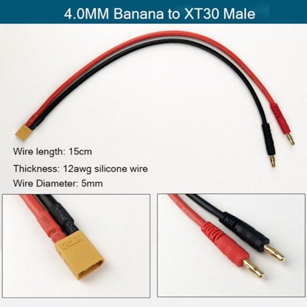 Imax B6 latauslinjan laturin pistokeliitin 4.0 - XT30 4.0 TO