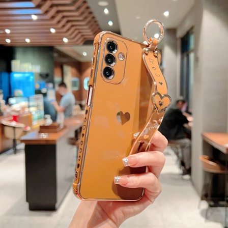 Samsung Galaxy A33 5G Telefon Cover med Håndledsrem (Brun)