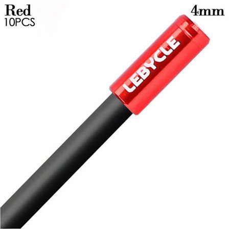 Mordely 10st Kabeländlock Cap Hylsor Crimps RÖD 4MM Red 4mm