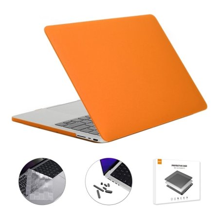 HAT PRINCE MacBook Pro 16 M1 / M1 Max (A2485, 2021) kannettavan tietokoneen ja näppäimistön suojus pölynestotulpilla - Oranssi