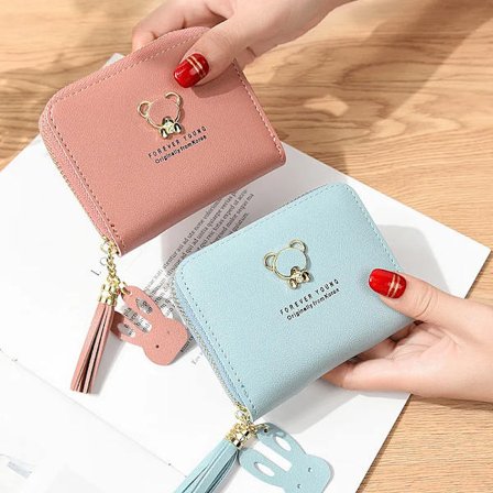 2022 Short Women Wallets Mini Cute Coin Pocket Card Holder Tassel Female Purse New Fashion Kpop Small Wallet for Girls