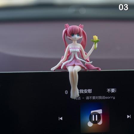 Bil instrumentbräda prydnader Anime hahmo koristelu vacker flicka Decorative Red Hair Girl