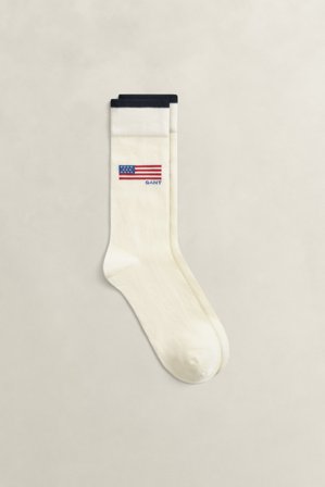 GANT Herren Graphic Socken (43-45) Weiß
