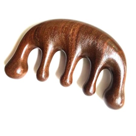 Massagekam i træ Gua Sha Kam Bredtandet Kam til Hovedbund, Ansigts-, Kropsmassage Naturlig Sandeltræsmassageapparat Gave til Kvinder Mænd