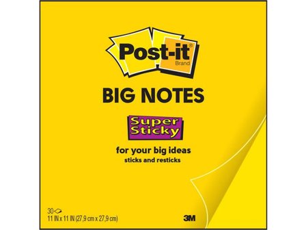 Post-it Stora Super Sticky notisar BN11-EU 27,9x27,9cm 30 blad neongul - Lyreco - Kontorsmaterial - Notes och Post-It - Notes - Extra sticky
