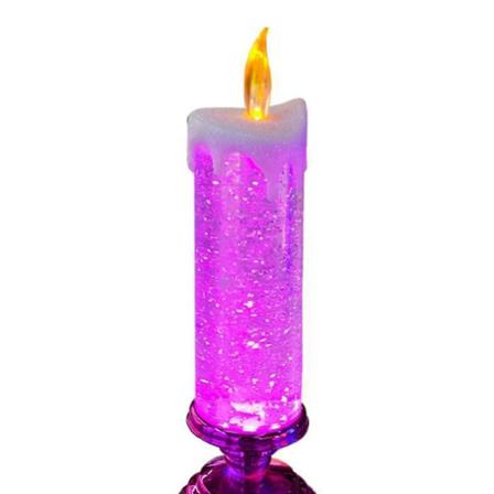 Joulun pyörivä lieketön kynttilänvalo 7 väriä vaihtavat kimaltelevat kynttilät Led-valot joulujuhlien kodin sisustus Rose Red