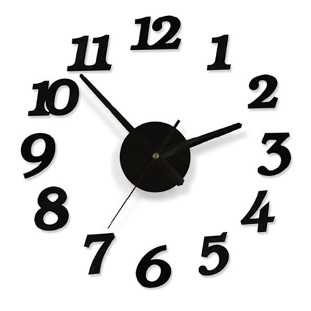 3D DIY veggklokke moderne design stille stor digital akryl selvklebende