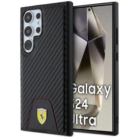 Ferrari Karbon sydd bunnveske for Samsung Galaxy S24 Ultra - svart