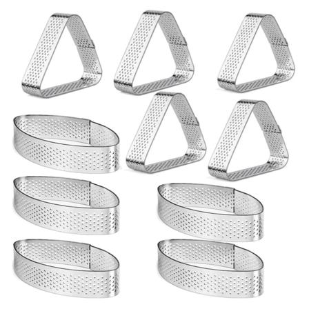 Veneen muotoinen ja kolmikulmainen ruostumattomasta teräksestä valmistettu tortturengastorni mould leivontarei'itetty kakkumous silver