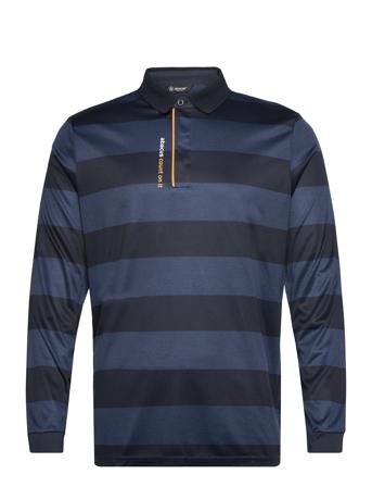 Mens Hudson Longsleeve Polos Long-sleeved Marineblå Abacus*Betinget Tilbud