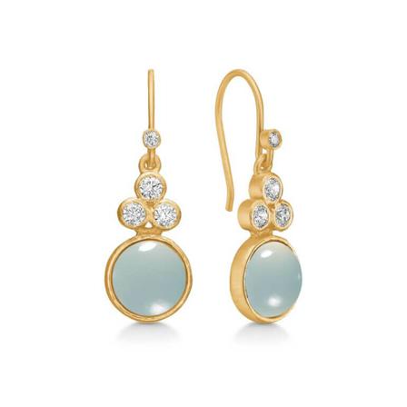 Frk. Lisberg Clara øreringe aqua chalcedon Blå, Dame, Størrelse: ONE Size