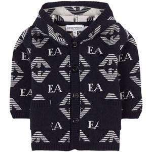 Kids - Emporio Armani Navy Logo Hooded Cardigan 12 months - Coats and jackets - 12 months - Blue