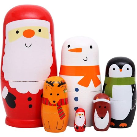 2025 Lämplig Jul Rysk Trä Matryoshka Handgjord Nötknäppare Trä Dockor i Dockor Trä Samlarobjekt