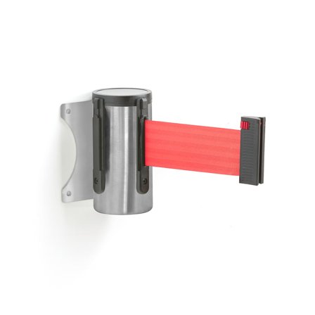 Avspärrningsband, borstat stål, röd, 2300 mm