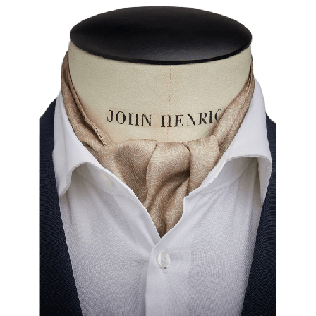John Henric Silk Double Pointed Ascot Formal Kostymtillbehör Herr Gul ONESIZE