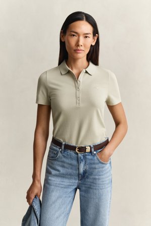 GANT Damen Slim Fit Piqué Poloshirt (M) Beige
