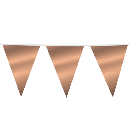 Flagbanner i metalisk roseguld - flere størrelser 10x15 cm