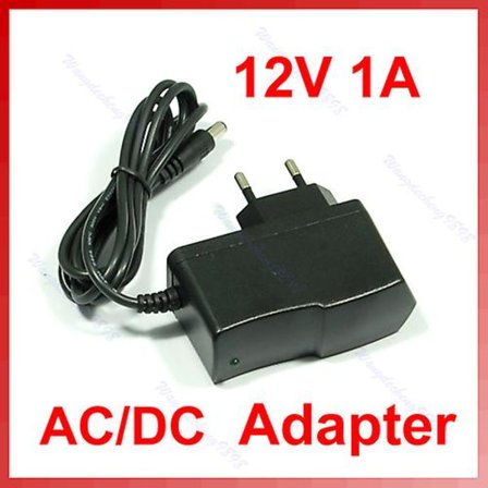 Eu-plugg 1000ma 12v 1a Ac Dc Plugtop Strømadapter
