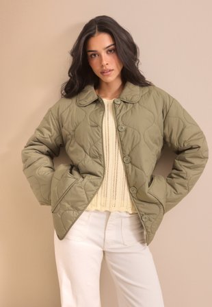 BUBBLEROOM - Quilted Jacket - Khaki green