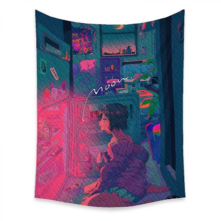 Wekity Anime Gobelin Estetisk Kunst Hjem Bakgrunn Stoff Dekor Gave Boho Gobelin For Stue Soverom Innredning (614-29, 39 X 59 Tommer )