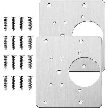 Hængsel Reparation Beslag Kit med Hul og Skruer, 2 stk. Skab Hængsel Reparation Beslag Rustfrit Stål