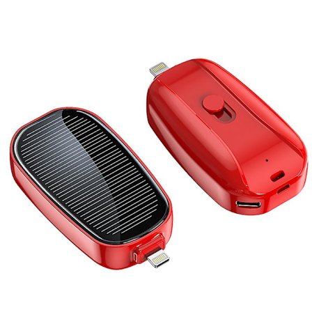 Mini Solar Powerbank Bærbar Nøglering Powerbank Til Mobiltelefon 1200mAh
