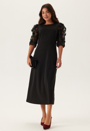 Happy Holly 3D Floral Sleeve Midi Dress Klær