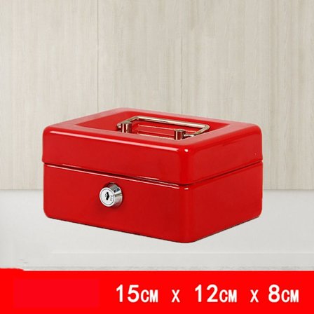 Metallkasse Sikkerhet Safe RØD 15CM X 12CM X 8CM