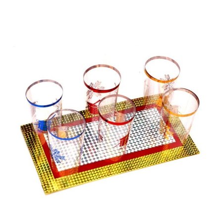 Seks kopper ud fra to tallerkener magi trick kopper vises scene magi rekvisitter bræt illusioner tilbehør