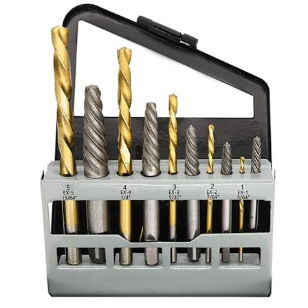 10-delt kobolt venstrehånds skruetrækker og boremaskine sæt