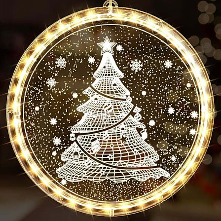 1 stk (juletrær) 3D julevindulys Nyhet Henges Li