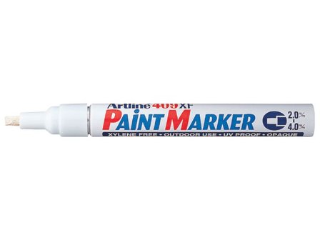 ARTLINE Märkpenna Sned 409XF Paint vit - Lyreco - Kontorsmaterial - Pennor - Märkpennor - Skuren spets