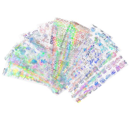 Fargerike blandede mønstre sukker neglkunst klistremerke ultratynt negl DIY klistremerker D