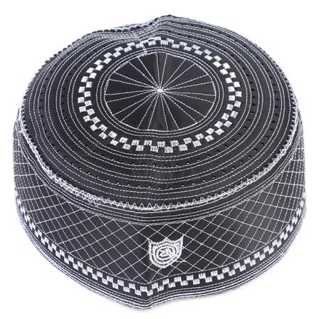 Muslimska hattar bomullsbroderi arabisk bönhatt Muslimsk turban H Black