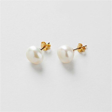 Thalia Pearl Studs - 18K vergoldetes Sterlingsilber