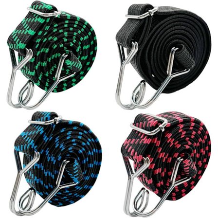 Bungee Cords Stropper med Kroge - 2m 4 Pak Justerbar Elastisk Bungee Cord Kraftig Bungee Stropper
