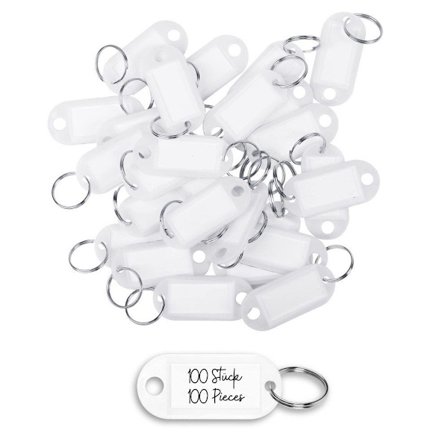 Nøkkelringer 100 stk av samme farge - med utskiftbare tagger KLB