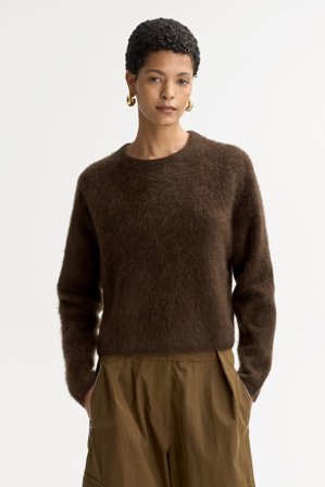Soft Goat - Brushed crewneck - Kashmirtröja dam - M - Mocha