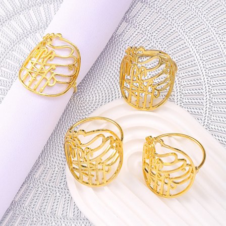 12 stk. Guld Metal Blad Ramadan Servietringe Borddekoration Na