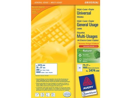 AVERY Etikett UltraGrip 70x37mm 4800/fp - Lyreco - Emballage och lagerutrustning - Etiketter och godsmärkning - Multifunktionsetiketter