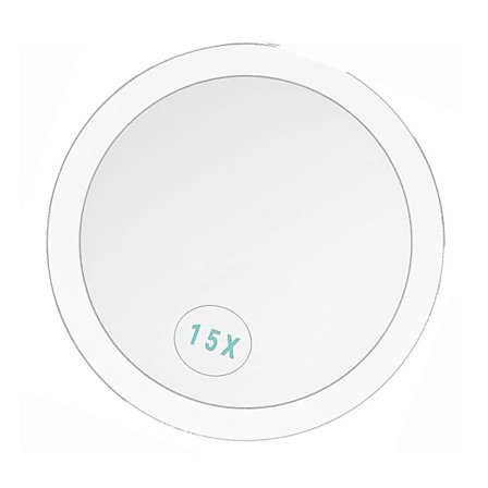 15x Forstørrelsesspejl til Makeup med Sugkopper Glas Spejl