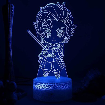 LED-lys Demon Slayer Anime nattlys Akryl LED-lys Bursdagsgave 3D nattlampe nattbord